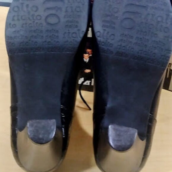 Rialto Black Bootie Shoe Laced Boot Faux leather womens size 7.5 M - Picture 5 of 12